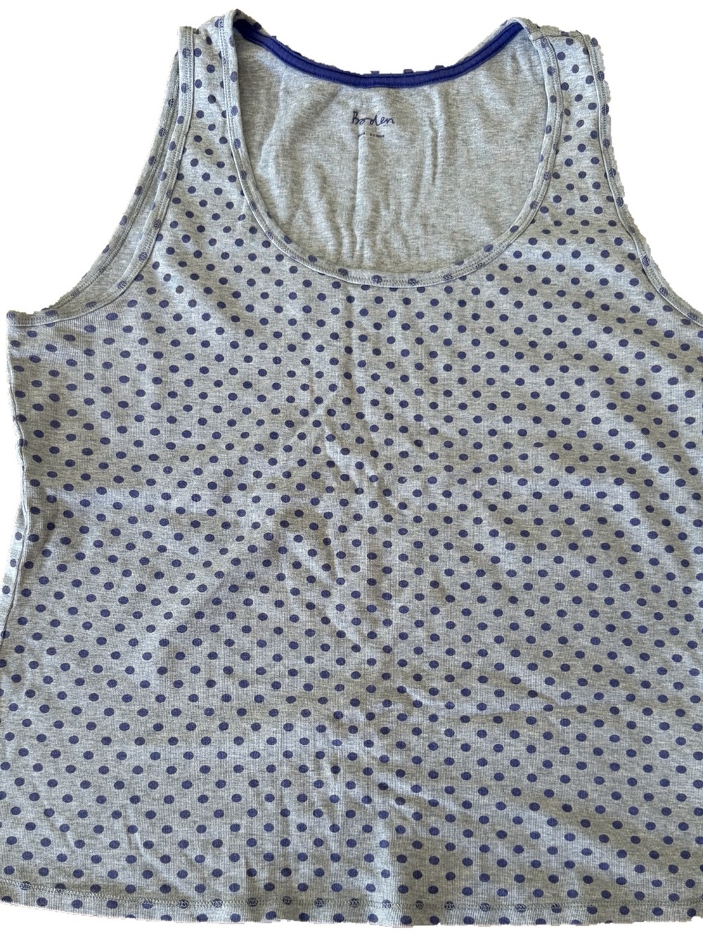 Boden Gray & Purple Polka Dot Tank Top - Medium